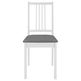 NNEVL Dining Chairs with Cushions 6 pcs White Solid Wood