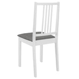 NNEVL Dining Chairs with Cushions 6 pcs White Solid Wood