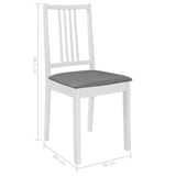 NNEVL Dining Chairs with Cushions 6 pcs White Solid Wood