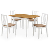 NNEVL 5 Piece Dining Set MDF White