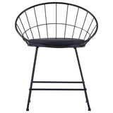 NNEVL Dining Chairs with Faux Leather Seats 4 pcs Black Steel