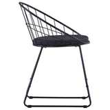 NNEVL Dining Chairs with Faux Leather Seats 4 pcs Black Steel