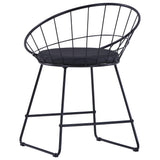 NNEVL Dining Chairs with Faux Leather Seats 4 pcs Black Steel