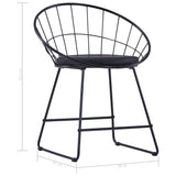NNEVL Dining Chairs with Faux Leather Seats 4 pcs Black Steel