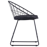 NNEVL Dining Chairs with Faux Leather Seats 6 pcs Black Steel