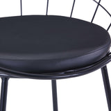 NNEVL Dining Chairs with Faux Leather Seats 6 pcs Black Steel