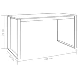 NNEVL Computer Desk White and Oak 120x60x70 cm