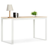 NNEVL Computer Desk White and Oak 120x60x70 cm