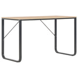 NNEVL Computer Desk Black and Oak 120x60x73 cm
