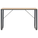 NNEVL Computer Desk Black and Oak 120x60x73 cm
