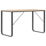 NNEVL Computer Desk Black and Oak 120x60x73 cm