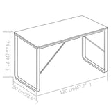 NNEVL Computer Desk Black and Oak 120x60x73 cm