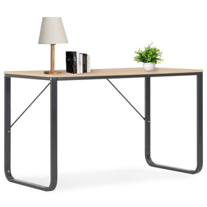 NNEVL Computer Desk Black and Oak 120x60x73 cm