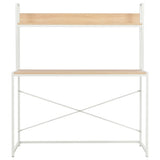 NNEVL Computer Desk White and Oak 120x60x138 cm