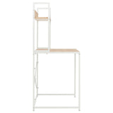 NNEVL Computer Desk White and Oak 120x60x138 cm