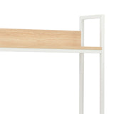 NNEVL Computer Desk White and Oak 120x60x138 cm