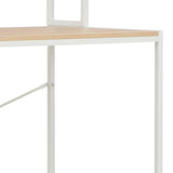 NNEVL Computer Desk White and Oak 120x60x138 cm