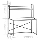 NNEVL Computer Desk White and Oak 120x60x138 cm