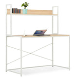 NNEVL Computer Desk White and Oak 120x60x138 cm