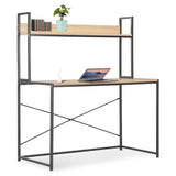 NNEVL Computer Desk Black and Oak 120x60x138 cm