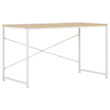 NNEVL Computer Desk White and Oak 120x60x70 cm