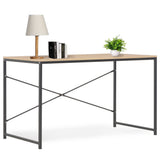 NNEVL Computer Desk Black and Oak 120x60x70 cm