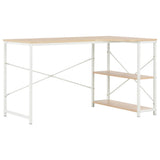 NNEVL Computer Desk White and Oak 120x72x70 cm