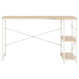 NNEVL Computer Desk White and Oak 120x72x70 cm