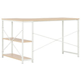NNEVL Computer Desk White and Oak 120x72x70 cm