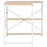 NNEVL Computer Desk White and Oak 120x72x70 cm