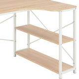 NNEVL Computer Desk White and Oak 120x72x70 cm