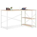 NNEVL Computer Desk White and Oak 120x72x70 cm