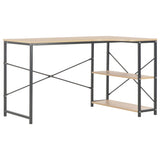 NNEVL Computer Desk Black and Oak 120x72x70 cm