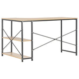 NNEVL Computer Desk Black and Oak 120x72x70 cm