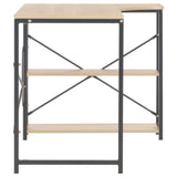 NNEVL Computer Desk Black and Oak 120x72x70 cm