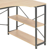 NNEVL Computer Desk Black and Oak 120x72x70 cm