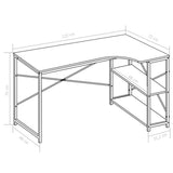 NNEVL Computer Desk Black and Oak 120x72x70 cm