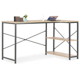 NNEVL Computer Desk Black and Oak 120x72x70 cm