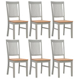 NNEVL 7 Piece Dining Set Solid Wood Oak