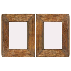 NNEVL Photo Frames 2 pcs 23x28 cm Solid Reclaimed Wood and Glass