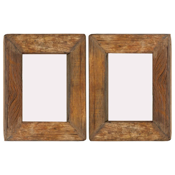 NNEVL Photo Frames 2 pcs 23x28 cm Solid Reclaimed Wood and Glass