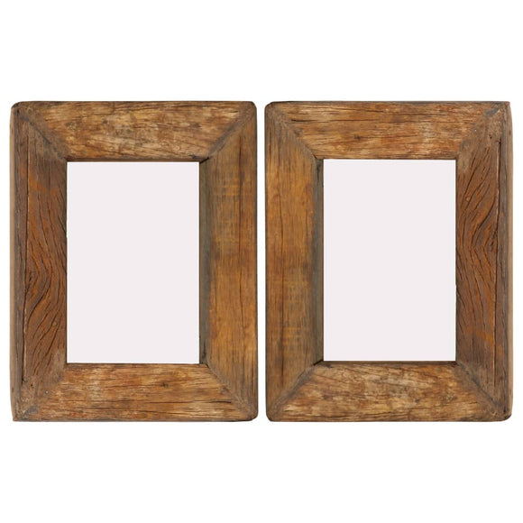NNEVL Photo Frames 2 pcs 23x28 cm Solid Reclaimed Wood and Glass