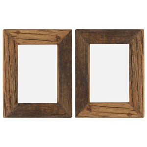 NNEVL Photo Frames 2 pcs 25x30 cm Solid Reclaimed Wood and Glass