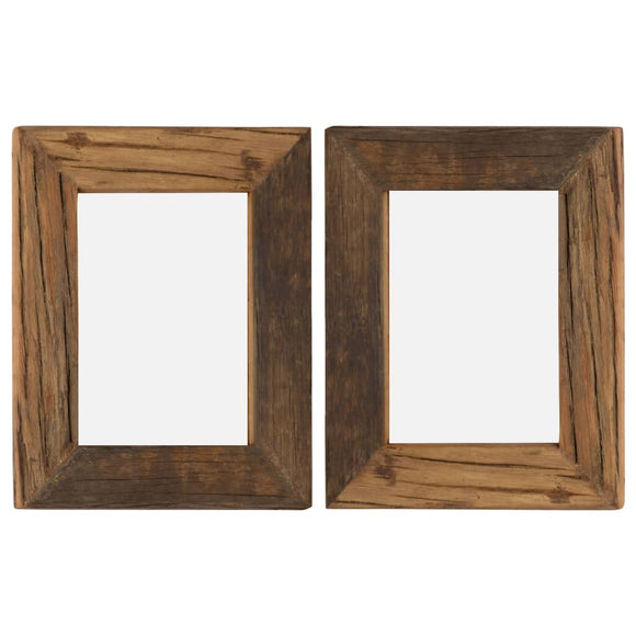 NNEVL Photo Frames 2 pcs 25x30 cm Solid Reclaimed Wood and Glass