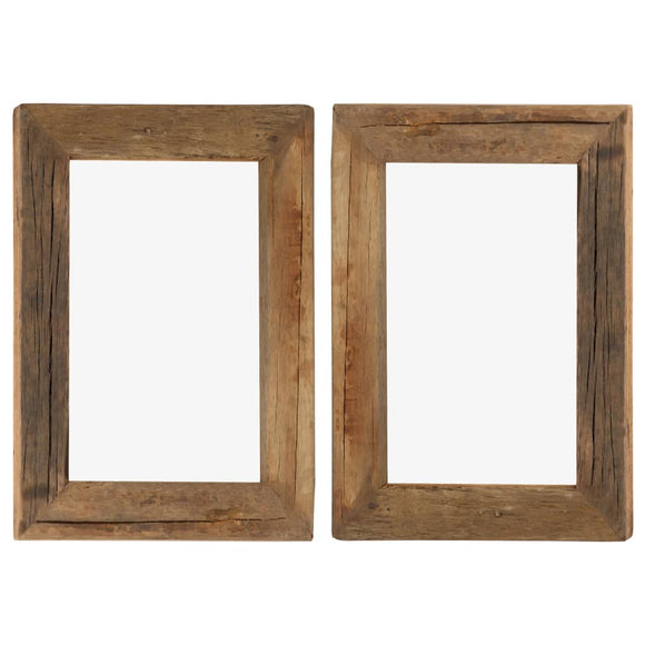 NNEVL Photo Frames 2 pcs 30x40 cm Solid Reclaimed Wood and Glass