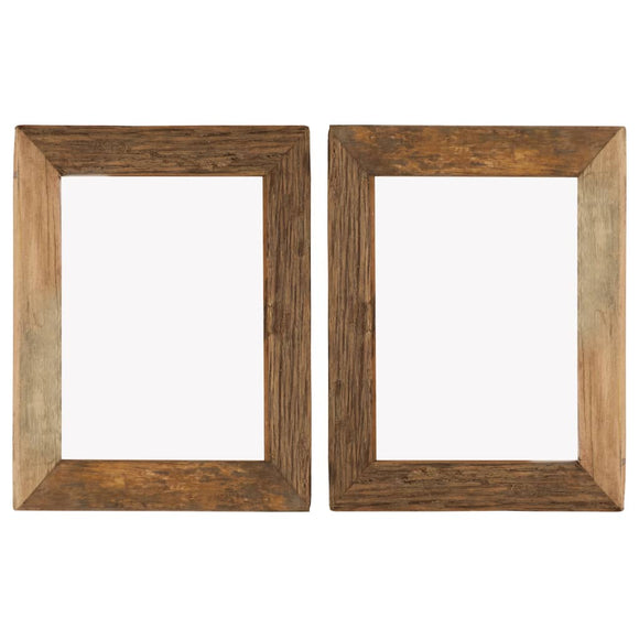 NNEVL Photo Frames 2 pcs 34x40 cm Solid Reclaimed Wood and Glass