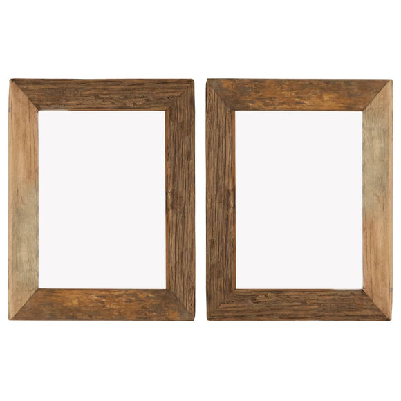 NNEVL Photo Frames 2 pcs 34x40 cm Solid Reclaimed Wood and Glass