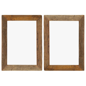 NNEVL Photo Frames 2 pcs 40x50 cm Solid Reclaimed Wood and Glass