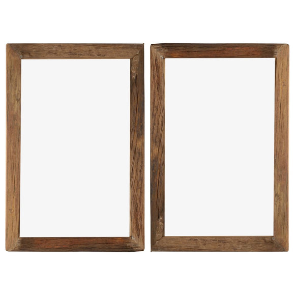 NNEVL Photo Frames 2 pcs 50x70 cm Solid Reclaimed Wood and Glass