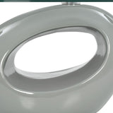 NNEVL Coffee Table with Oval Glass Top High Gloss Grey